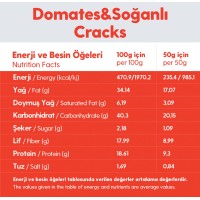 Domates Soğanlı Glutensiz Vegan Tohum Kraker Cracks 50gr
